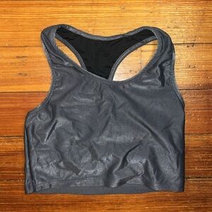 HI-SHINE CROPPED TANK CARBON